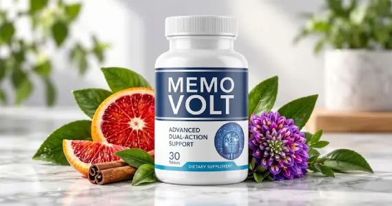 MemoVolt brain support supplement bottle